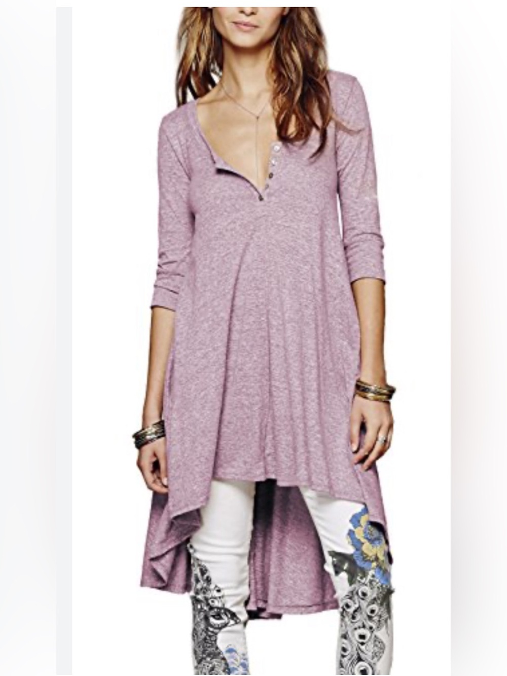 Urban CoCo women's henley tunic top or t-shirt dress